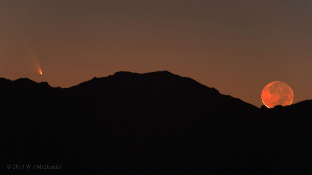 Comet Panstarrs (c2011 14) and the New Moon were very close on the evening of March 12, 2013