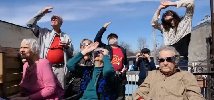 Randy Enkin and his Montreal family observing the Total Solar Eclipse 2024