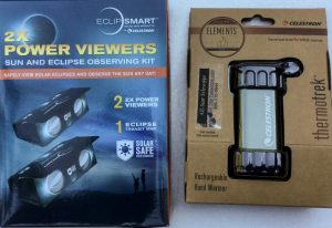 PRIZE - Eclipse Viewer kit; rechargable hand warmer