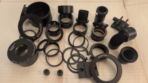 Connectors, adapters and spacers for astronomy gear