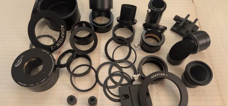 Connectors, adapters and spacers for astronomy gear