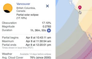 Partial Solar Eclipse from SW British Columbia