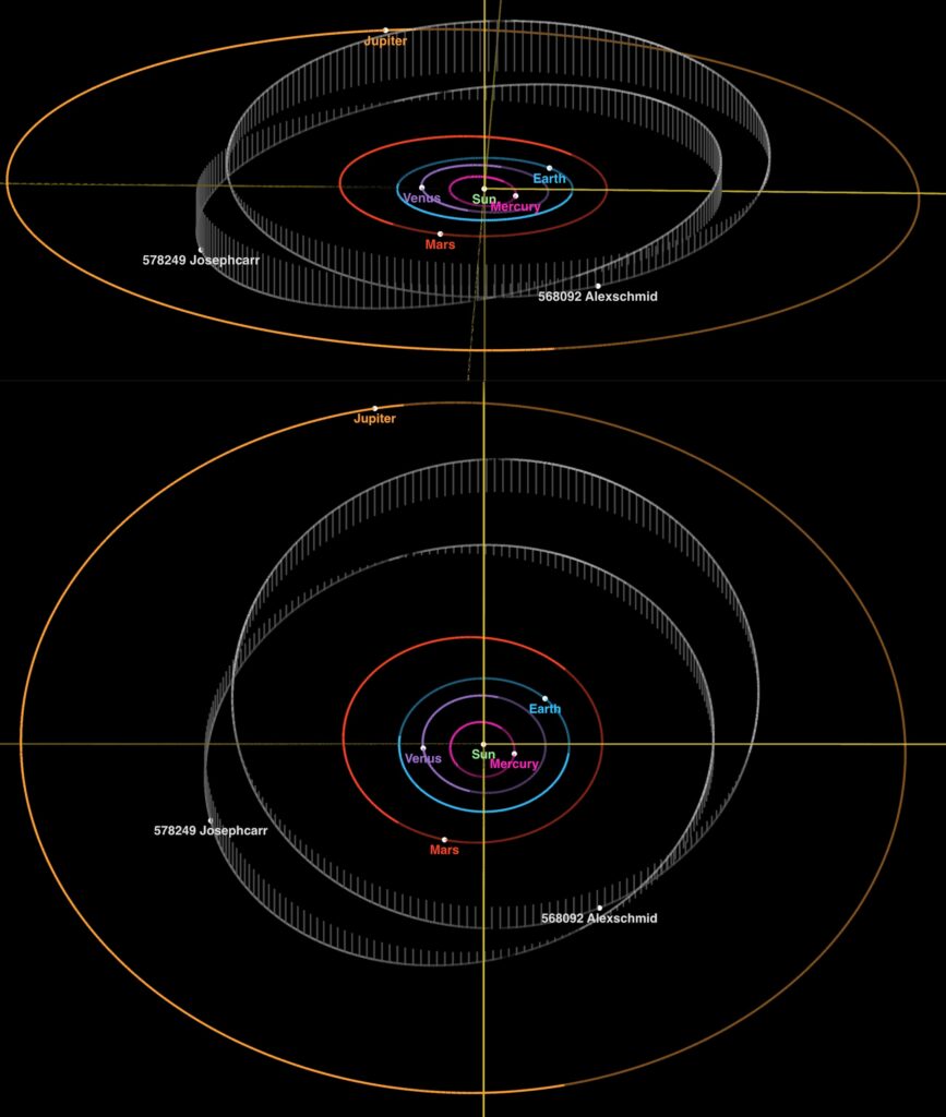 Orbits of minor planets 578249 Josephcarr and 568092 Alexschmid